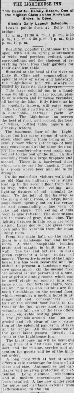 Lighthouse Inn - June 1909 Opening Article (newer photo)
